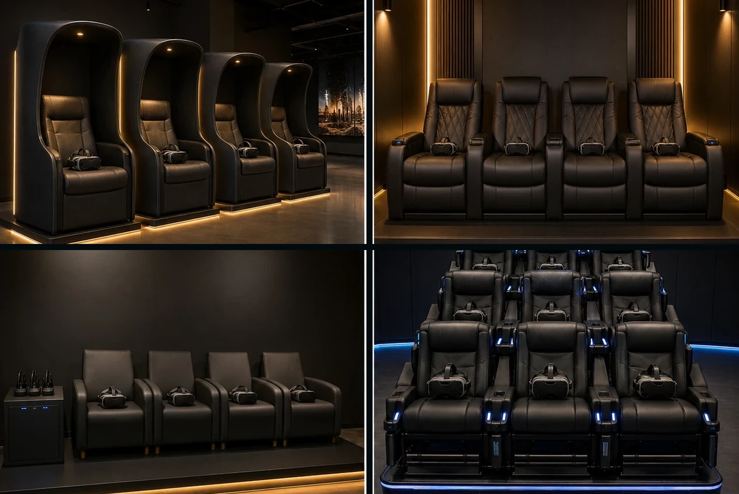 Különböző VR Cinema POD kialakítások